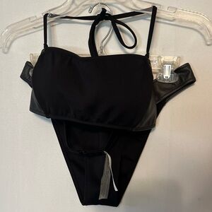 Victorias Secret Size M Black Bikini 2 piece Bathing Suit Padded New WOT.